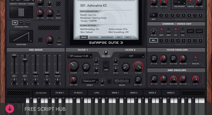 Free Download: Synapse Audio – DUNE 3 v3.6.1 VSTi, VST3i, AAX x64 [Windows]