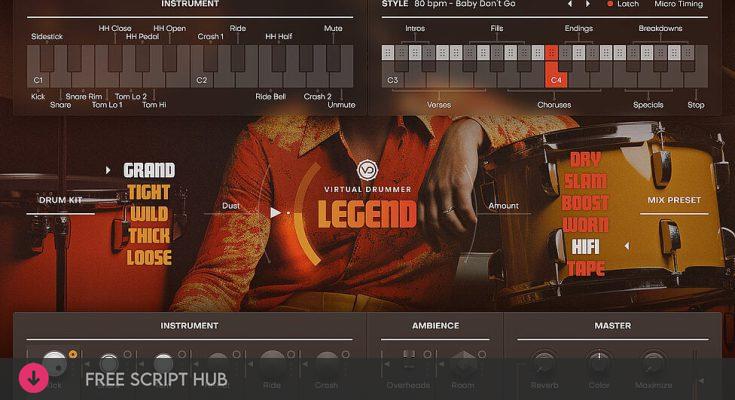 Free Download: UJAM – Virtual Drummer LEGEND v2.4.0 VSTi, VSTi3, AAX x64-Drums [Windows]