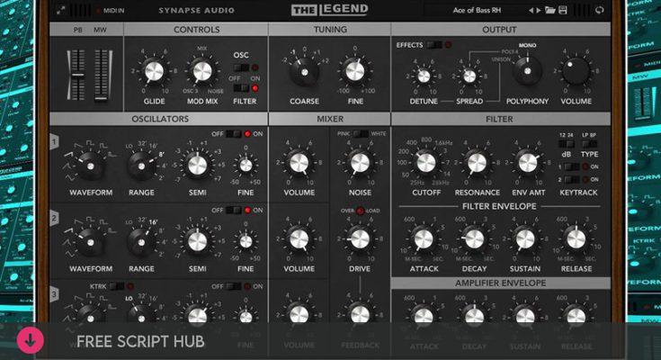 Free Download: Synapse Audio – The Legend 1.5.0 VSTi, VSTi3, AAX x64 [Windows]