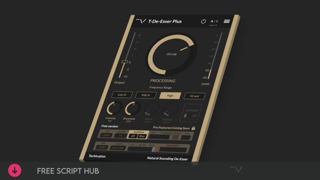 Free Download: Techivation – T-De-Esser Pro v1.1.8 VST, VST3 x64 [Windows]